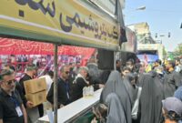 برپایی موکب خدمت‌رسانی شرکت پتروشیمی سبلان در آیین وداع با رهبر شهید